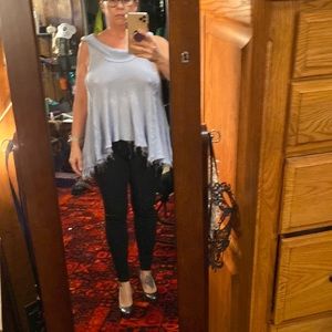 We the free raw edge sleeveless top